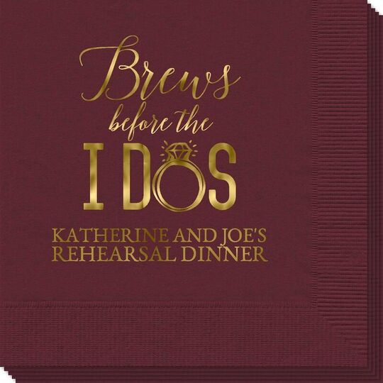 Brews Before The I Dos with Rings Napkin