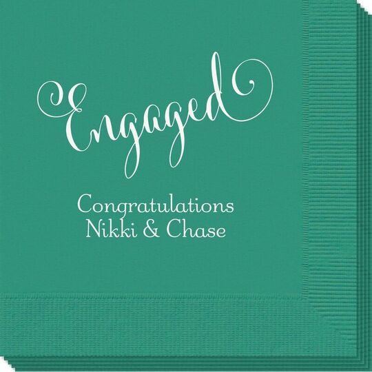 Romantic Engaged Napkins