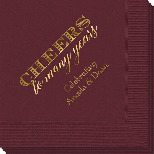 Cheers To Many Years Napkins