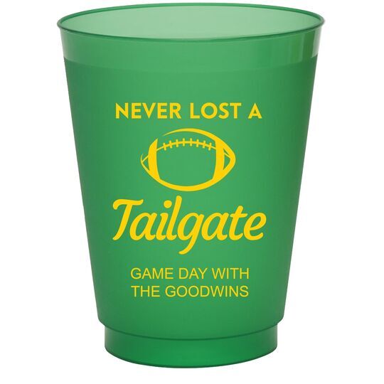 Never Lost A Tailgate Colored Shatterproof Cups