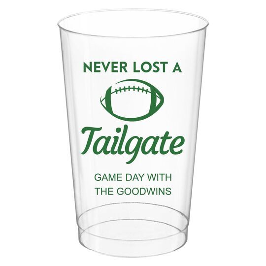 Never Lost A Tailgate Clear Plastic Cups