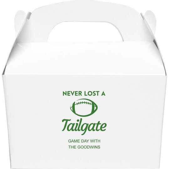 Never Lost A Tailgate Gable Favor Boxes