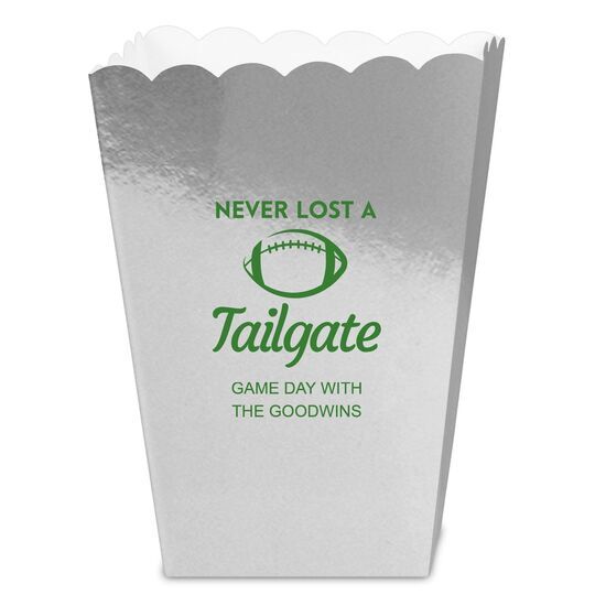 Never Lost A Tailgate Mini Popcorn Boxes