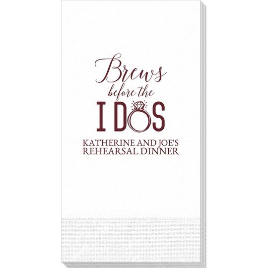 Brews Before The I Dos with Rings Guest Towels