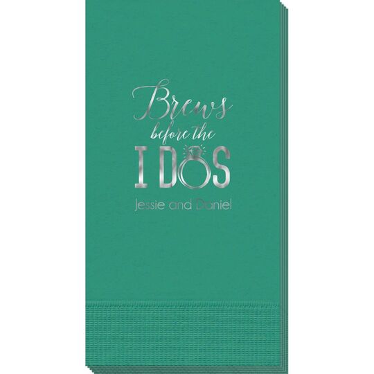 Brews Before The I Dos with Rings Guest Towels