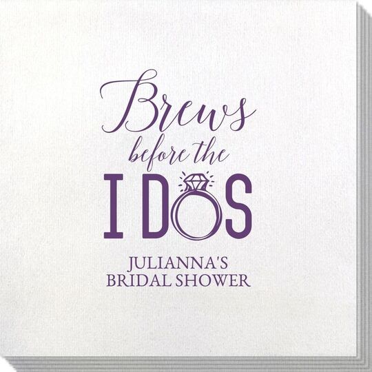 Brews Before The I Dos with Rings Bamboo Luxe Napkins