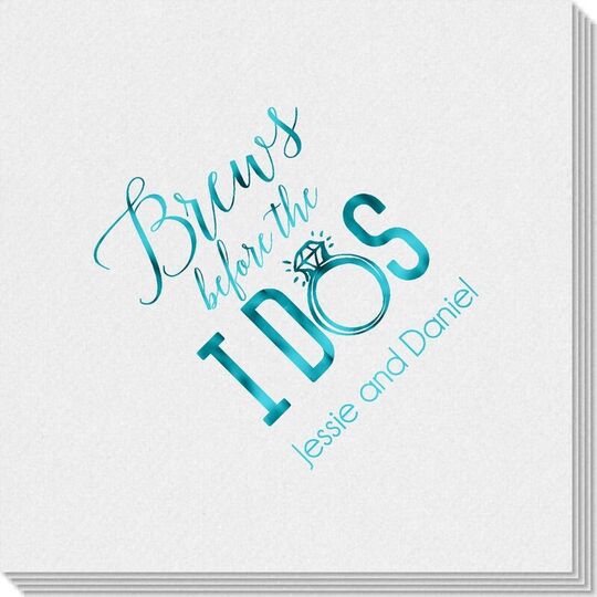 Brews Before The I Dos with Rings Linen Like Napkins