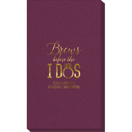 Brews Before The I Dos with Rings Linen Like Guest Towels