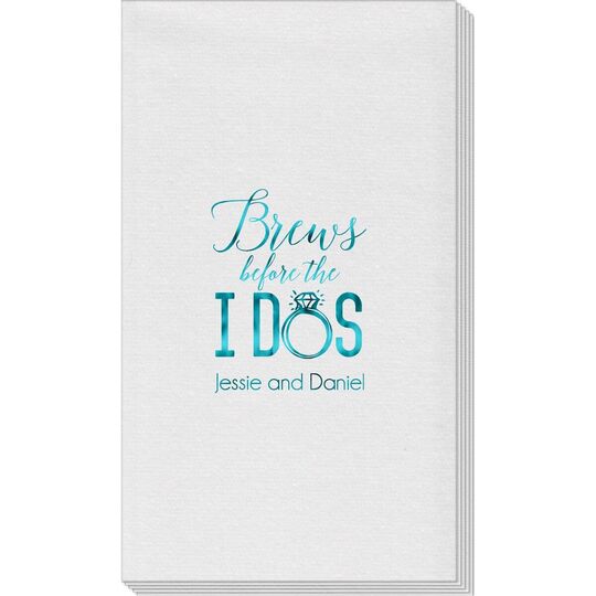 Brews Before The I Dos with Rings Linen Like Guest Towels