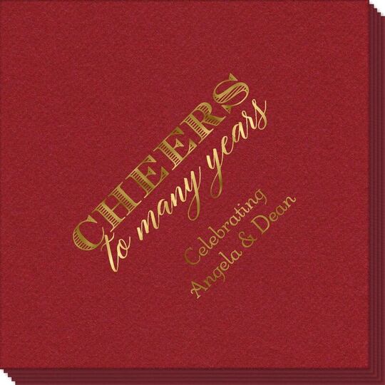 Cheers To Many Years Linen Like Napkins