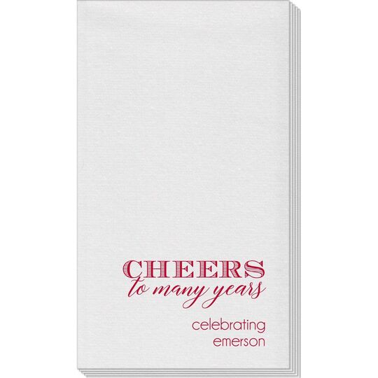 Cheers To Many Years Linen Like Guest Towels