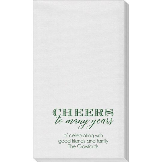 Cheers To Many Years Linen Like Guest Towels
