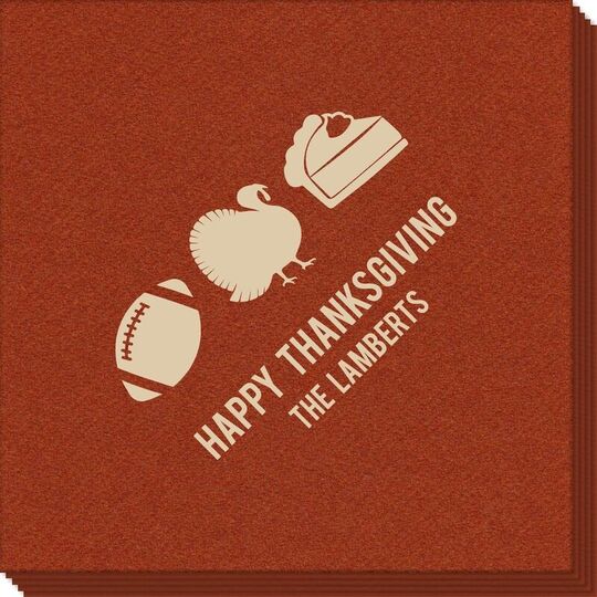 Football Turkey Pie Linen Like Napkins