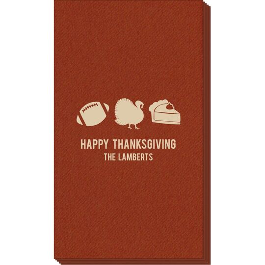 Football Turkey Pie Linen Like Guest Towels
