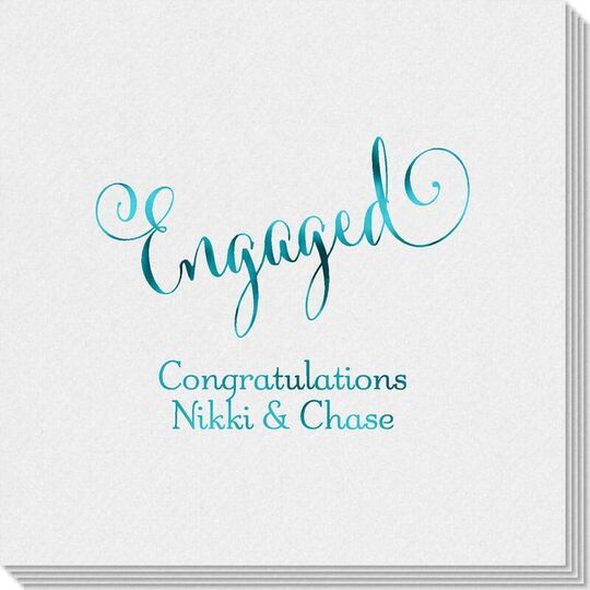 Romantic Engaged Linen Like Napkins