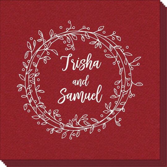 Vine Wreath Linen Like Napkins