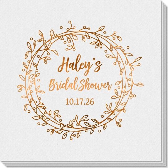 Vine Wreath Linen Like Napkins