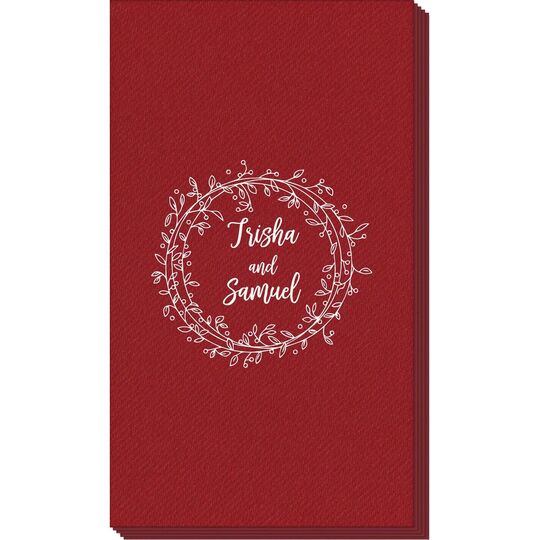 Vine Wreath Linen Like Guest Towels