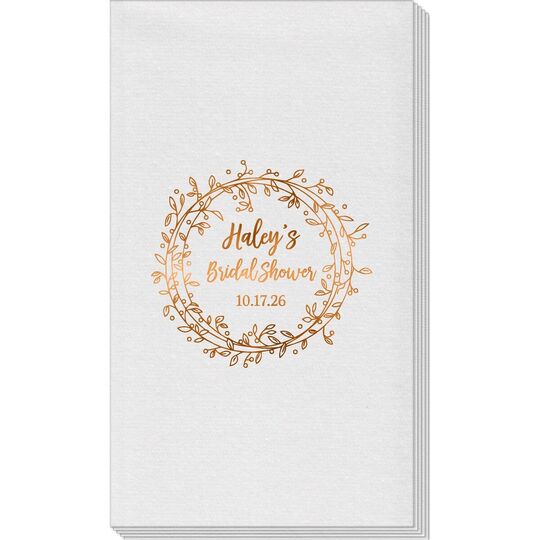 Vine Wreath Linen Like Guest Towels