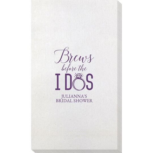 Brews Before The I Dos with Rings Bamboo Luxe Guest Towels