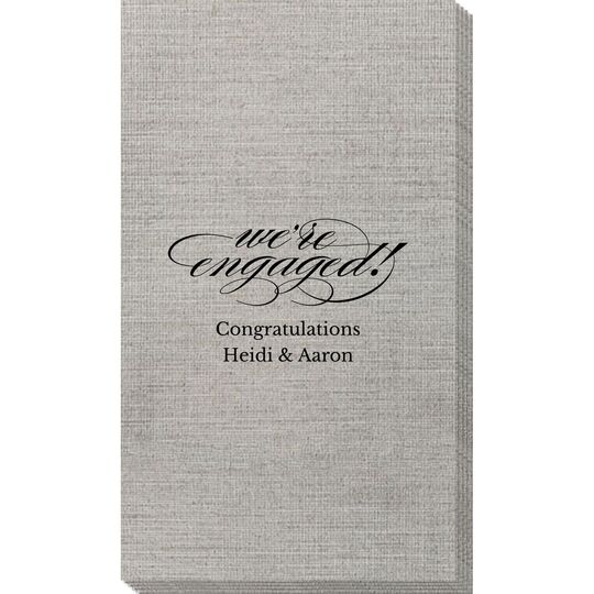 Script We're Engaged Bamboo Luxe Guest Towels