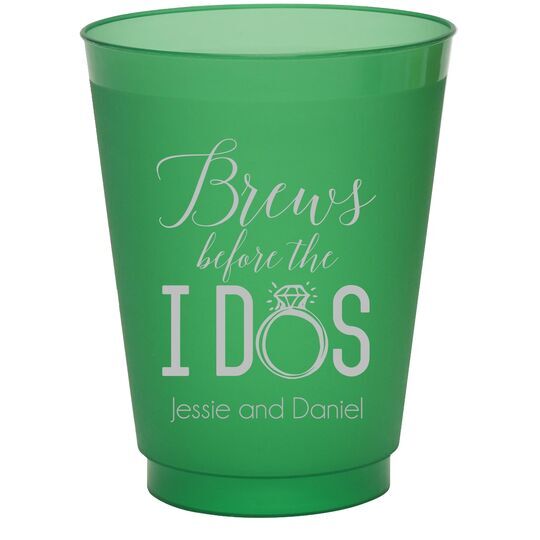 Brews Before The I Dos with Rings Colored Shatterproof Cups