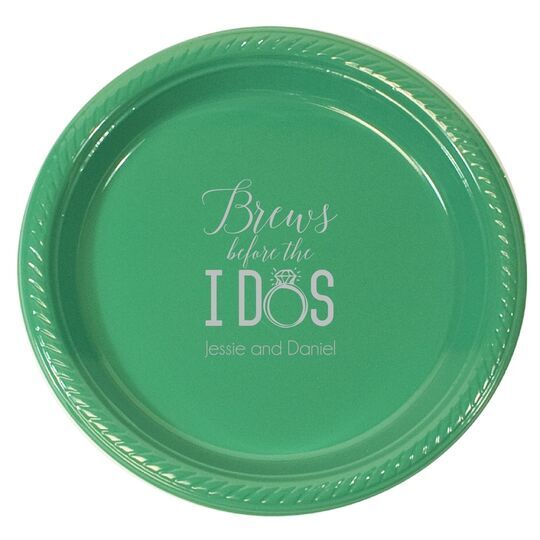 Brews Before The I Dos with Rings Plastic Plates
