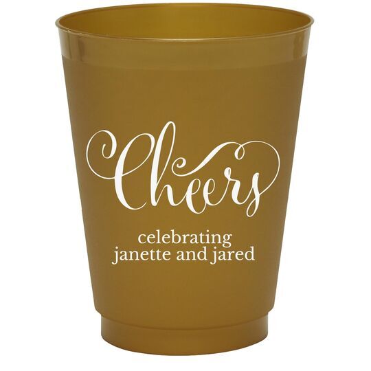 Cheers! (gold)  Frost Flex Cups (20 oz. - X-Large!)