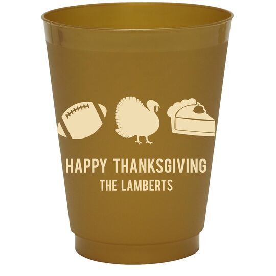 Football Turkey Pie Colored Shatterproof Cups
