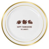 Football Turkey Pie Premium Banded Plastic Plates