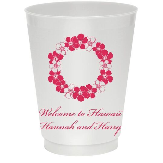 Hawaiian Lei Colored Shatterproof Cups