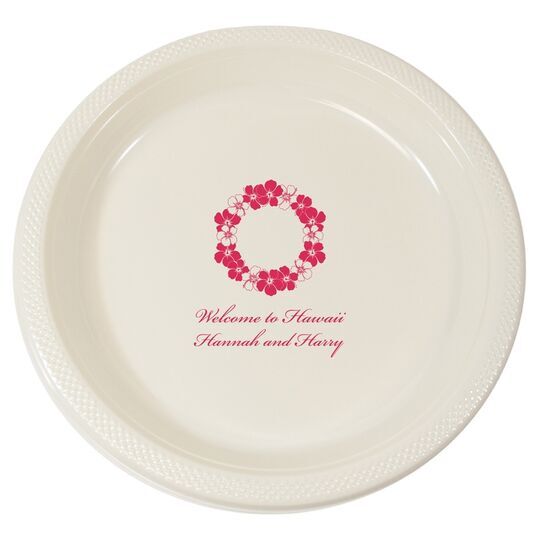 Hawaiian Lei Plastic Plates