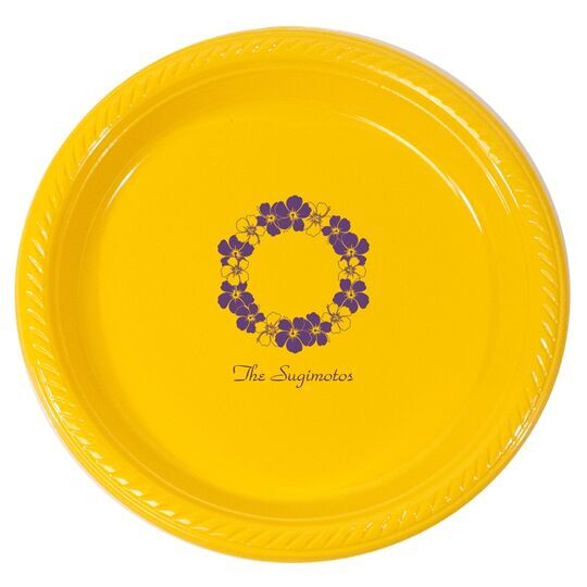 Hawaiian Lei Plastic Plates