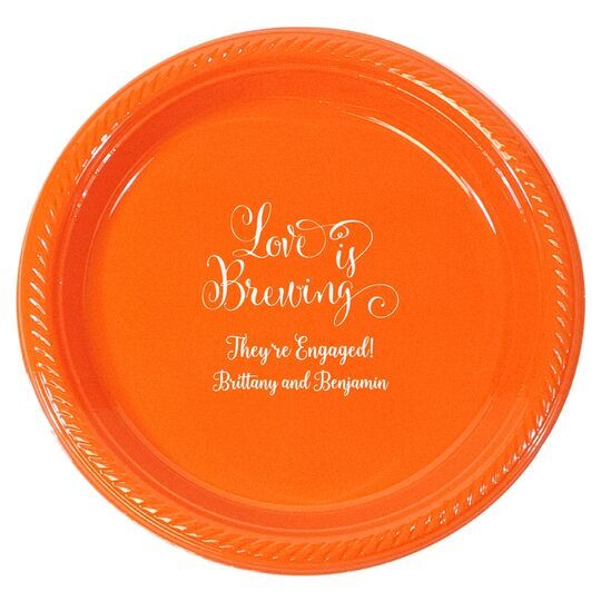 Love is Brewing Plastic Plates
