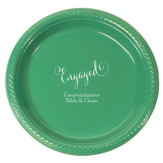 Romantic Engaged Plastic Plates