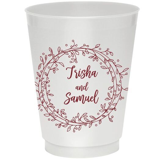 Vine Wreath Colored Shatterproof Cups