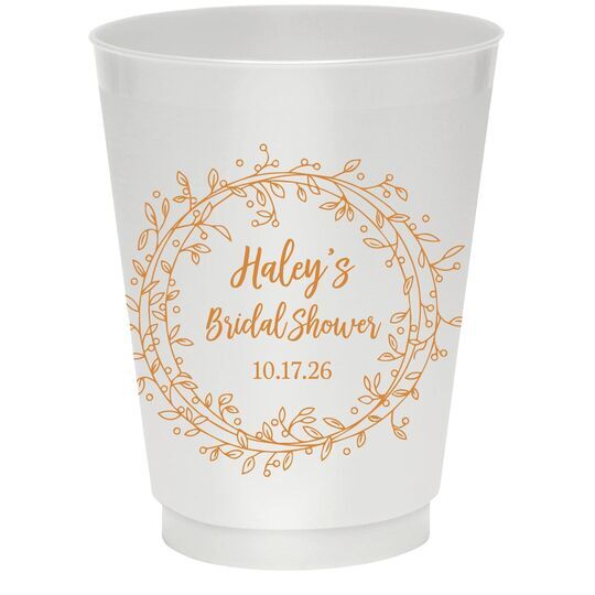 Vine Wreath Colored Shatterproof Cups
