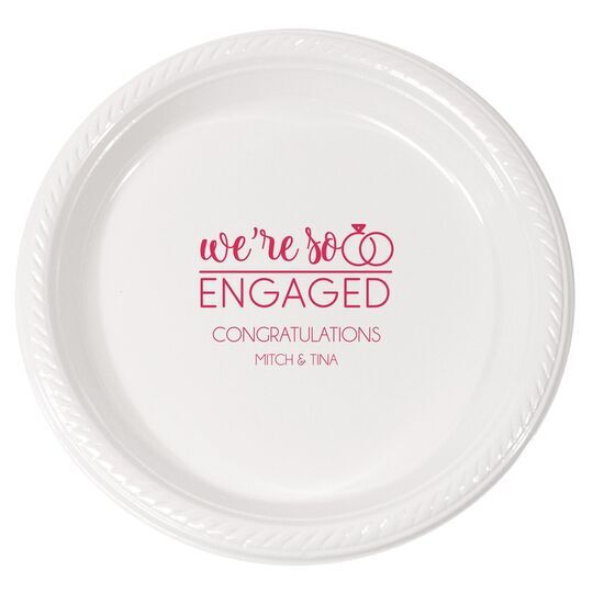 We're So Engaged Plastic Plates