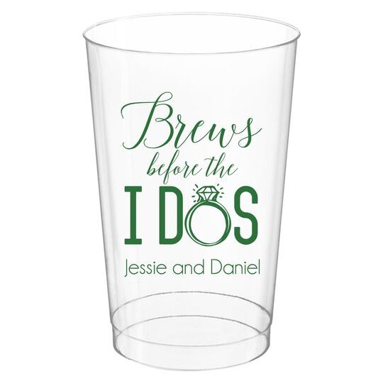 Brews Before The I Dos with Rings Clear Plastic Cups