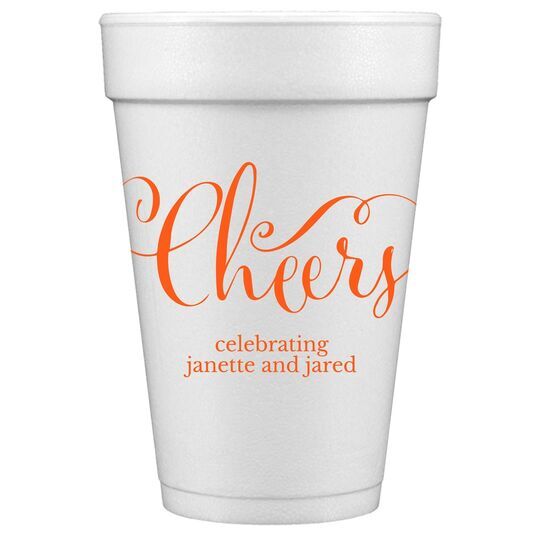 Curly Cheers Styrofoam Cups