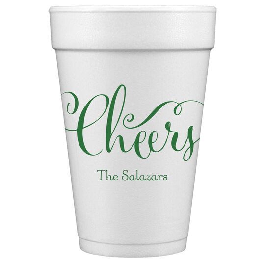 Curly Cheers Styrofoam Cups