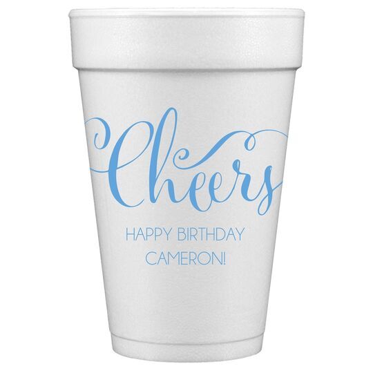 Curly Cheers Styrofoam Cups