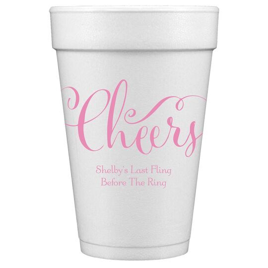 Curly Cheers Styrofoam Cups