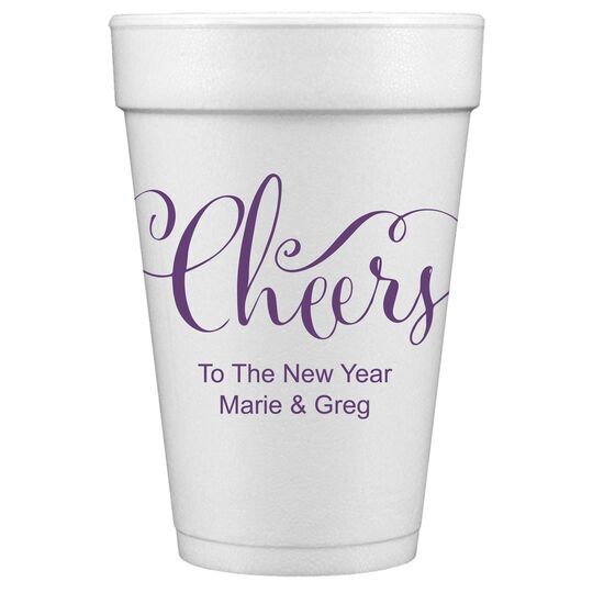 Curly Cheers Styrofoam Cups