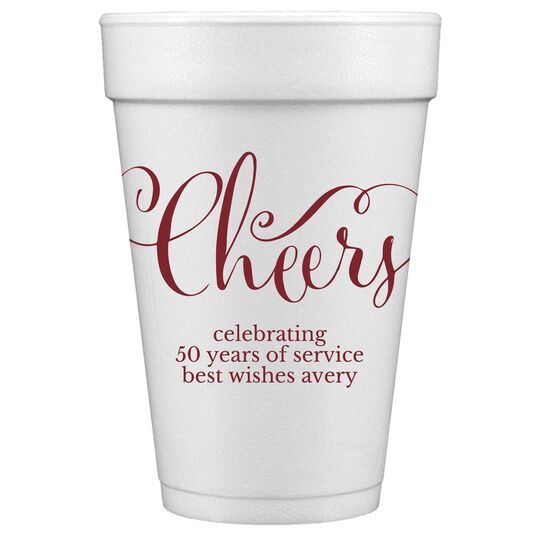 Curly Cheers Styrofoam Cups