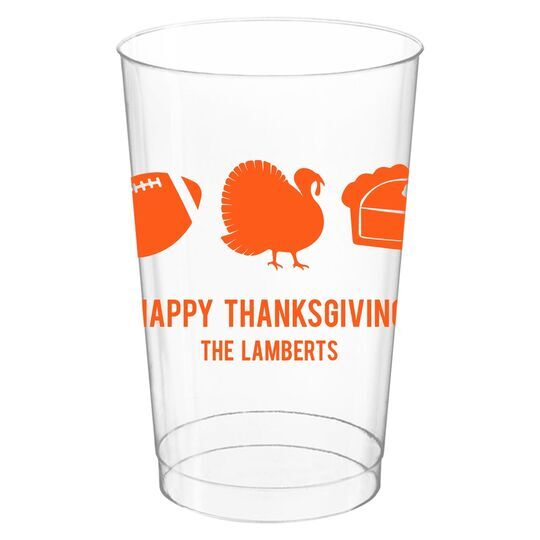 Football Turkey Pie Clear Plastic Cups