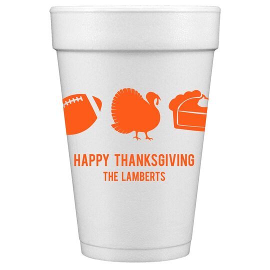 Football Turkey Pie Styrofoam Cups