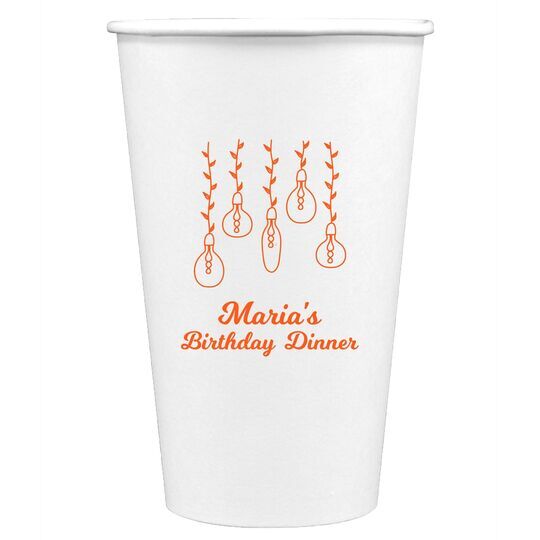 Hanging Vine Lights Paper Coffee Cups