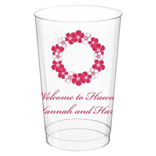 Hawaiian Lei Clear Plastic Cups