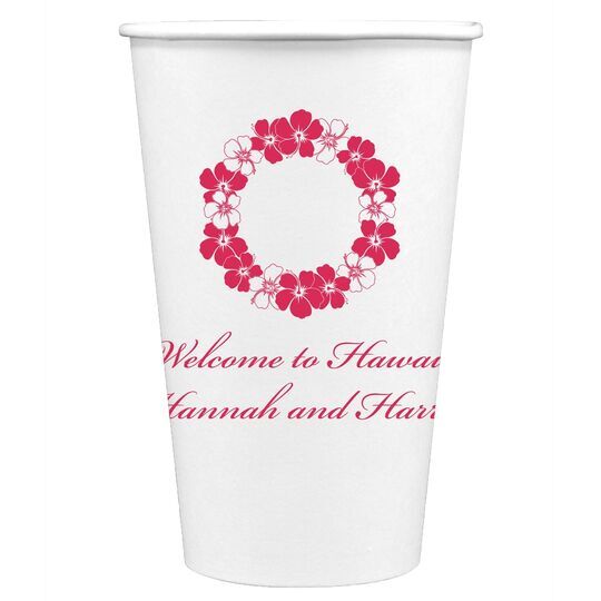 Hawaiian Lei Paper Coffee Cups